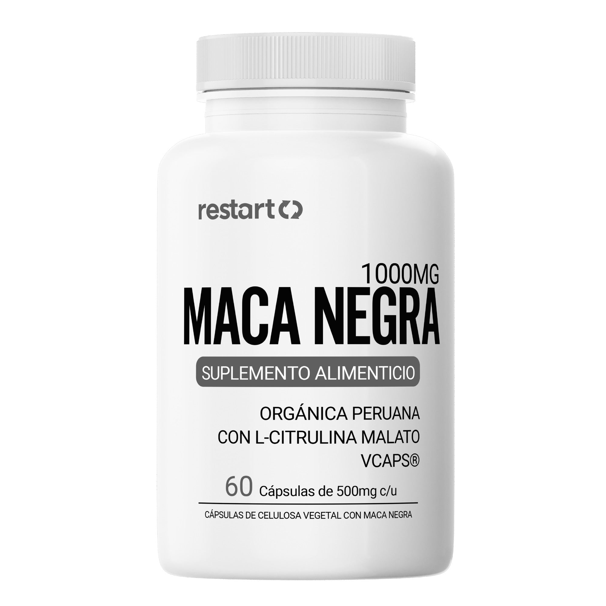 Maca Negra Orgánica Peruana + L-Citrulina | Black Maca Premium 1000mg por Porción  - 60 Cápsulas