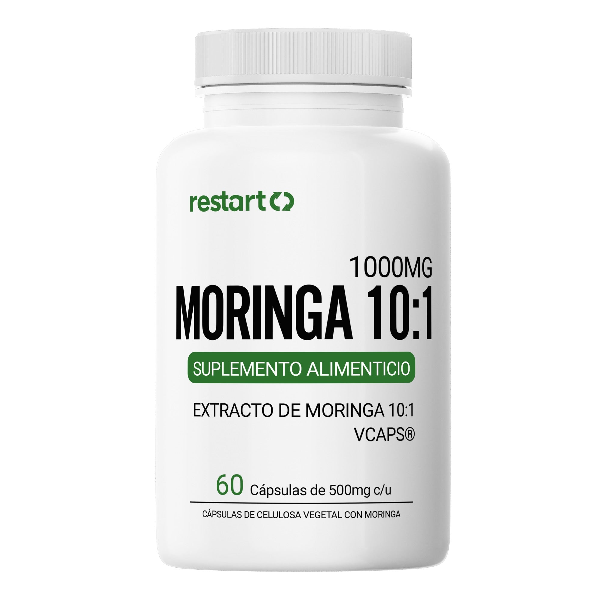 Moringa Oleifera 10:1 | Extracto Concentrado | 9 Aminoácidos Esenciales | 1000 mg | 60 Cápsulas