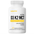 Ultra Vitamina D3 K2 MCT | Complejo de Vitamina D3 Vegana y K2  con Aceite MCT - 60 Cápsulas Vcaps