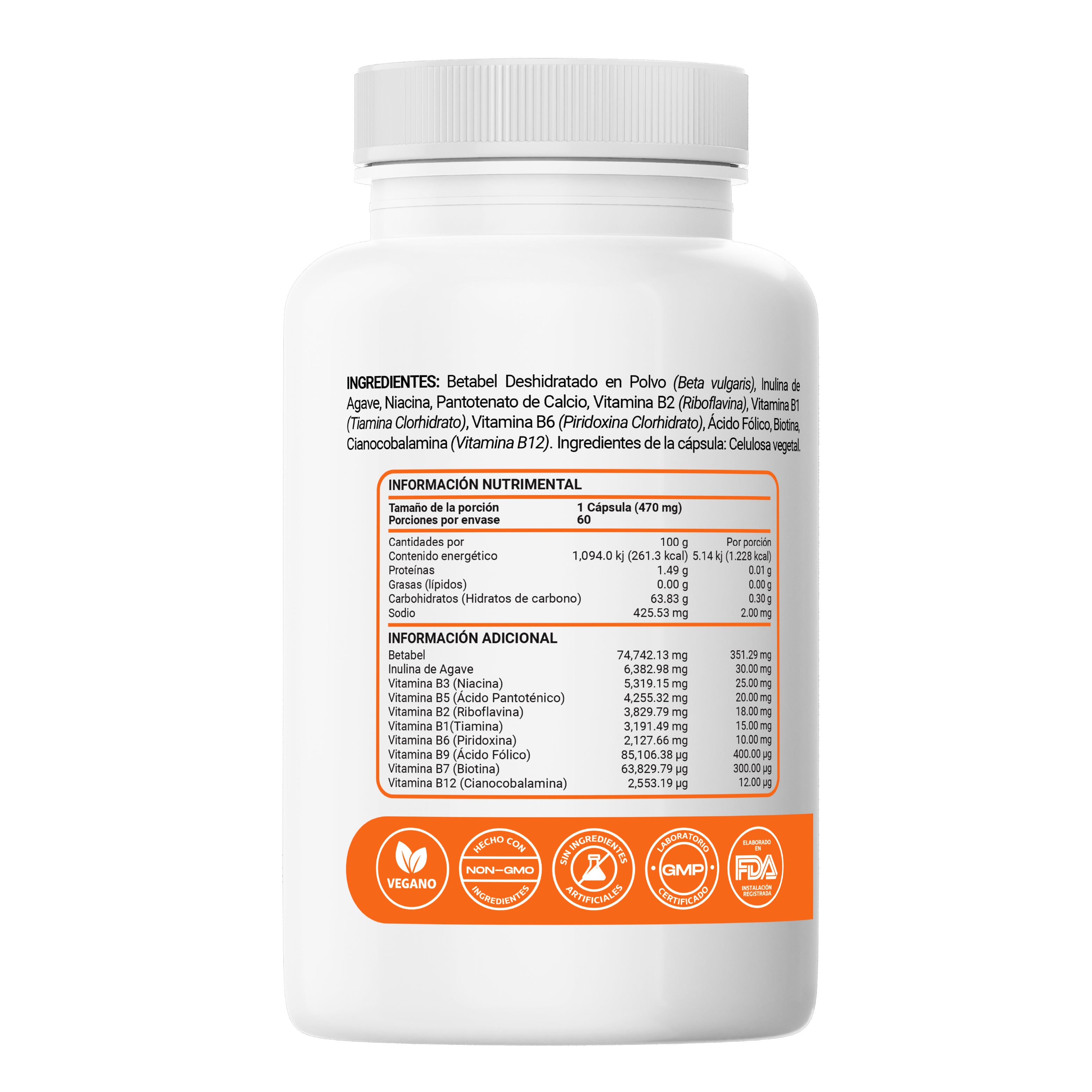 B Complex con Betabel VCaps 60 caps